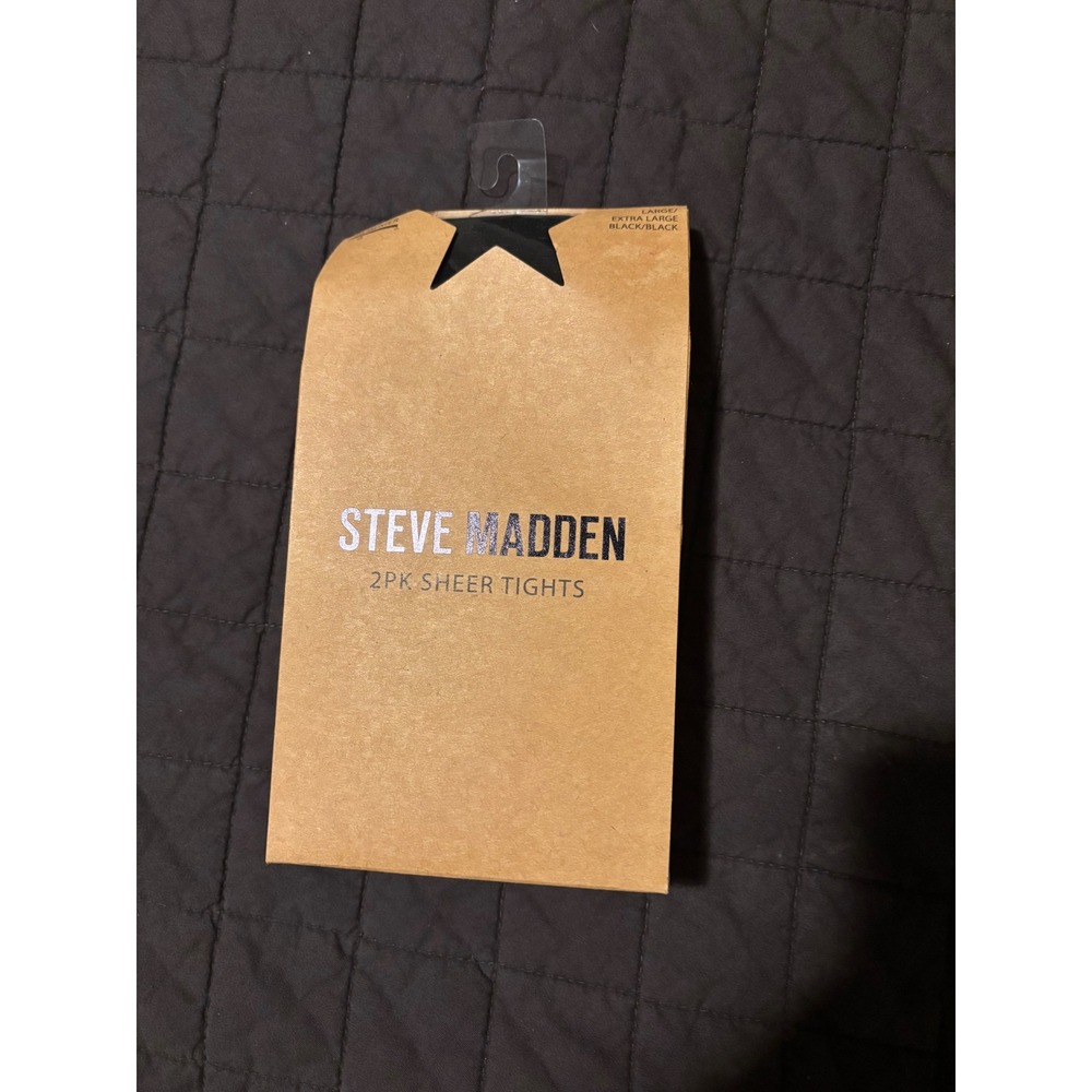 Steve Madden 2 Pack Sheer Tights Black Extra Large Control Top